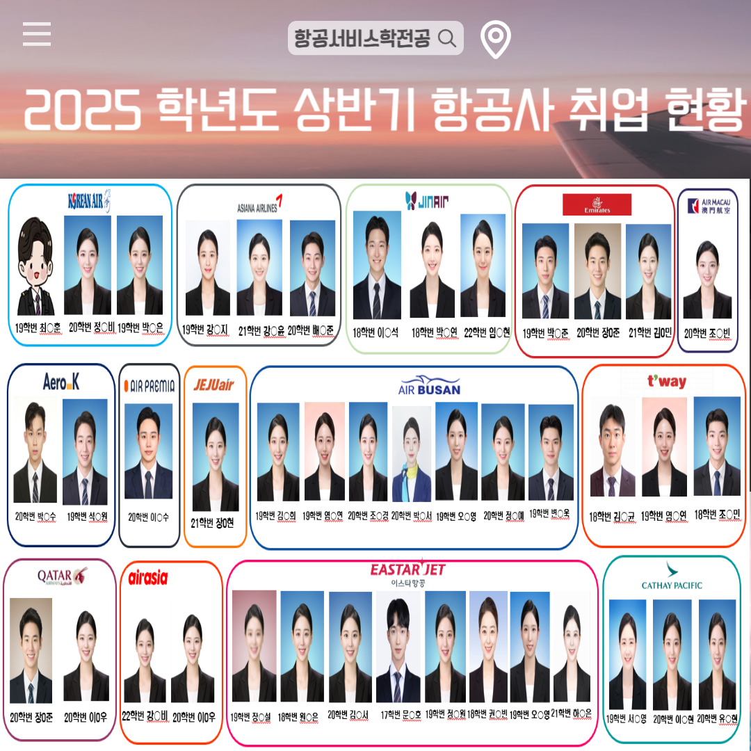 2023학년도 2024학년도 상반기 항공사 취업 현황